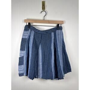 Ace & Jig Boro Sea Linen Striped Patchwork Boho Festival Mini Skirt -Medium